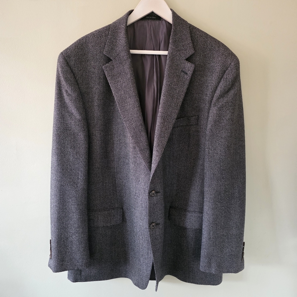 Lauren Ralph Lauren 48R Old Money Modern Preppy Classic Grey Tweed Wool Blazer